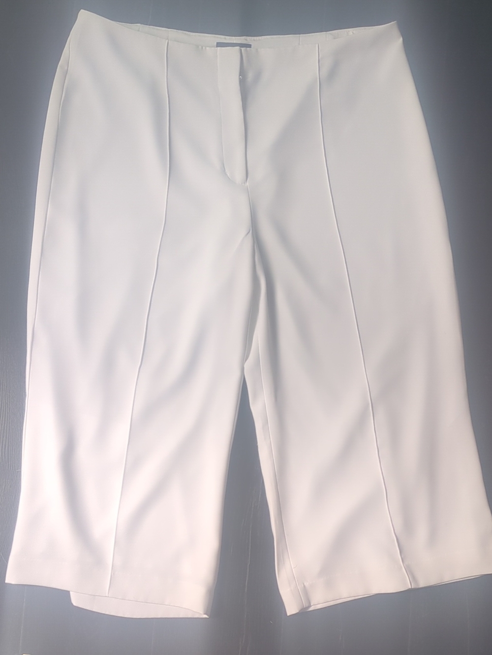 White Wide Leg Crop White Pants 16 Short Express